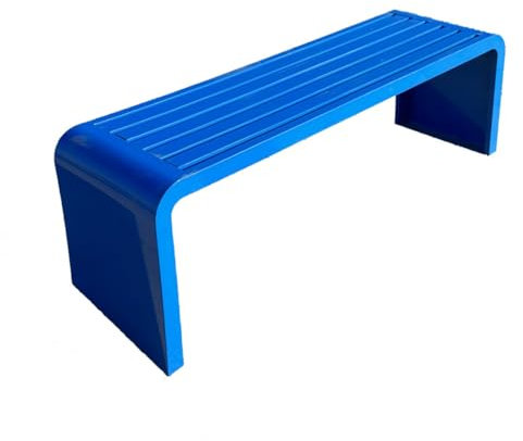Outdoor-Bank aus verzinktem Stahl, wetterfest, für Innenhof, Park und Balkon, Blau, 100 cm