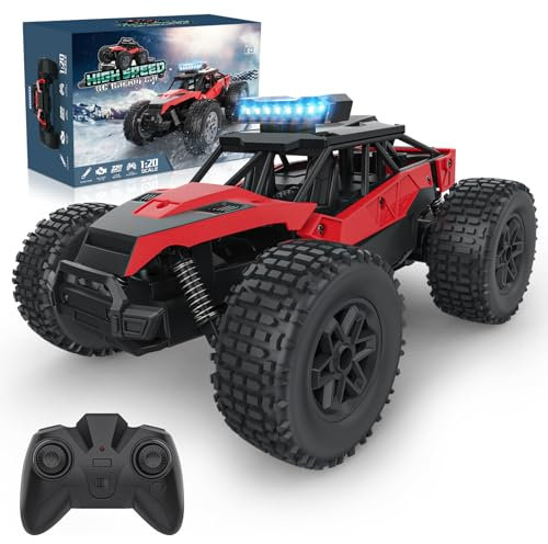 Voiture Télécommandée Tout Terrain, Monster Truck RC Offroad Car Radiocommandée Rapide 22 km/h 2.4GHz, Jouet Enfant Garçons 6 7 8 9 10 11 12 Ans Cadeau Noel Anniversaire Véhicules Téléguidée Jeux