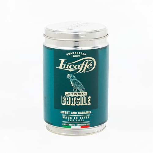 Lucaffè - Café en grains Monorigine Brasile 250 Gr | grain de café pour expresso machine a cafe grain | Torréfaction moyenne | Goût doux et velouté | Arôme intense