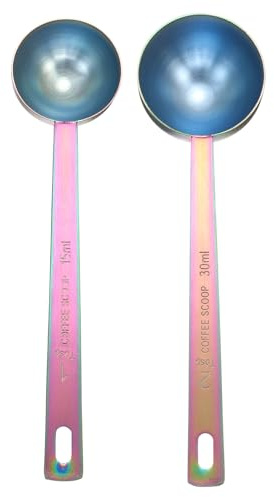 sourcing map 2pcs Single Measuring Spoon Set 1tbsp (15ml) / 2tbsp (30ml) Teaspoon/Tablespoon 304 Stainless Steel Single Tiny Square Bowl Measuring Spoon Long Handle Measure Scoop, Multicolor