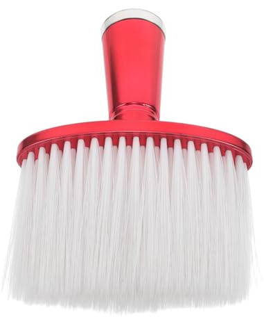 DECORNIJIA Brosse à Plumeau Nylon Douce Taille Petite Brosse de Nettoyage Cheveux et Cou pour Coiffeurs Salon Outil Professionnel Polyvalent Rouge