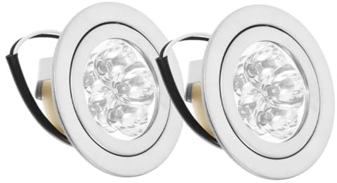Holibanna LED Range Hood Bulbs Dc12v 2pcs for Kitchen Cooking | Cold White Replacement Lamps, Glass and Abs Build, Silver Finish, Easy Fit for Stove Hood Lighting