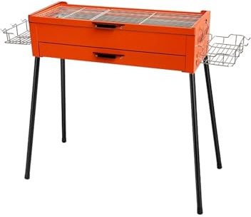 Barbacoa Carbon Portatil Camping con Cesta Lateral Parrilla de Barbacoa al Aire Libre con Horno para Jardín Camping Tailgating Cocina en el Patio Trasero