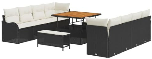vidaXL 4-sitziges modulares Outdoor-Sofa-Set mit Kissen in Schwarz und Creme Weiß. Das Sofa ist wetterfest und bequem. Perfekt für Terrassen, Gärten oder Balkone. Dein ideales Gartenmöbel-Set!