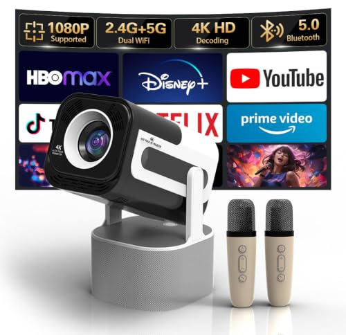 JYNTOXA Projector with WiFi and Bluetooth, Projector for Bedroom/Outdoor