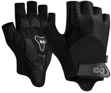 flintronic Guanti Palestra, Guanti da Fitness Traspiranti da Allenamento, con Protezione Imbottita in Spugna, Antiscivolo Guanto Ciclismo, per Arrampicata Trazioni Alla Sbarra Calisthenics(M-Nero)