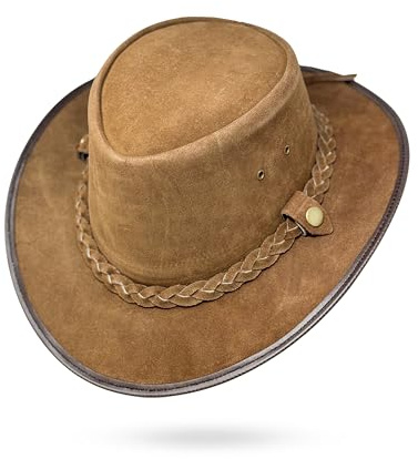 Albsales Lederhut Western Cowboy – Outdoor Hut Reiten, Wandern & Abenteuer Adams