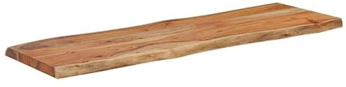Eleganz Piano in legno massello di acacia con superficie naturale, rettangolare, 110 x 40 x 2,5 cm, con bordo dell'albero, robusto e durevole per cucina, soggiorno o giardino