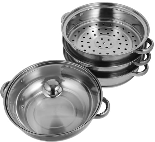 OATIPHO 1pieza Olla para Cocinar al Vapor de Acero Inoxidable Multifuncional con Tapa para Vaporera y Cacerola Cocina Doméstica