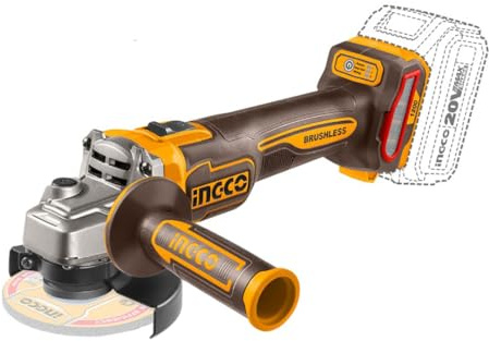 Ingco Cagli221253e Smerigliatrice Angolare a Batteria 20 V 125 mm 1200 W Brushless 3 Velocità Solo Corpo