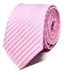 Sweet Leaf Cravatta da uomo Rosa a Righe - 100% Seta - Classica, Elegante e Moderna - (ideale per un regalo, un matrimonio, con un abito, in ufficio...)