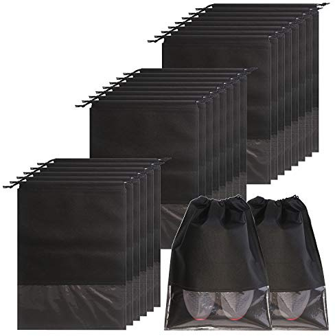 24PCS Travel Shoe Bags Non-Woven with Rope for Men and Women Large Shoes Storage Packing Pouch Organizers