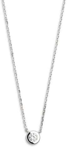 XENOX® Zarge Halskette - Damen Halskette aus hochwertigem 925/- Sterlingsilber mit Zirkonia Stein