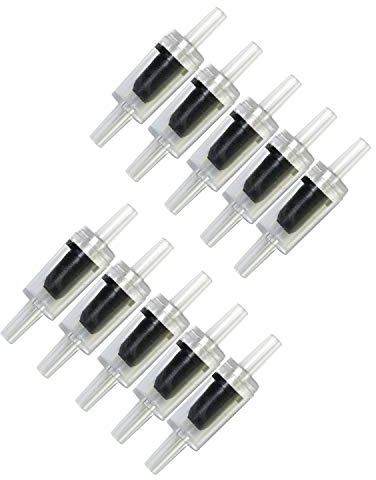 RuiLing 10pcs Air Pump Check Valves Pipe Fitting for Aquarium Fish Tank CO2 Water Air Line Pump One Way Non-Return Actuator Check Valve Black