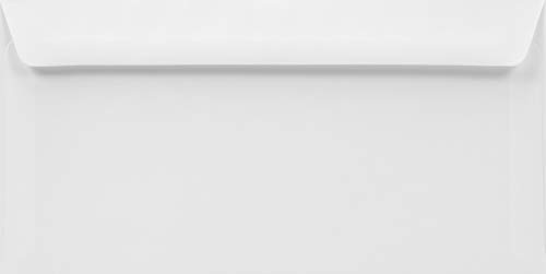 Netuno 25 Briefkuverts Weiß DIN Lang 11x22 cm edel fein | 120g Olin White · elegante weiße Kuverts für Hochzeit, Einladungen & Grußkarten
