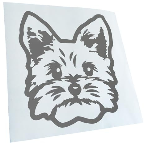 Kiwistar - Autoaufkleber - yorkshire terrier Hund - Schwarz - 11x10cm - Aufkleber Auto, Laptop, Fahrrad, LKW, Motorrad mehrfarbig JDM Decal Racing