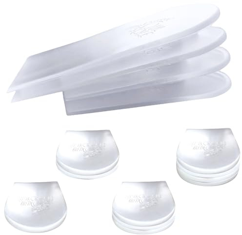 Soul Insole Heel Lift Inserts for Women and Men - 4 pcs Stackable Adhesive Gel Heel Cushions, Adjustable Height Increasing Insoles for Leg Length Discrepancy 1/8, 1/4, 3/8, 1/2 (Small)
