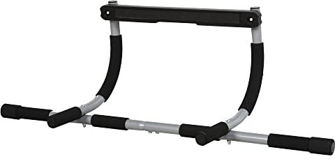 HOMCOM Pull up Bar Doorway, Door Frame Chin up Bar Push up Bar for Home Gym Upper Body Workout, No Drilling or Screws, Grey