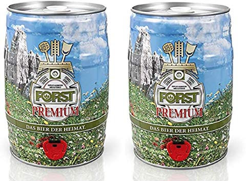 FORST 2 pz. Fustino 5 Litri Birra Forst Premium Bionda Italiana Rubinetto Spillatura Luppolo Malto Italia, Birra Forst Premium