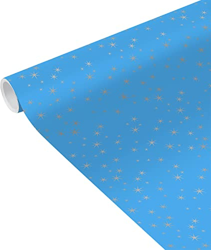 Clairefontaine 231621UNICEFC - Rolle Geschenkpapier UNICEF Tiny Rolls, 5x0,35m 80g, 1 Rolle, Sternen Silber
