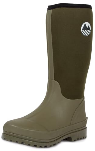 Lakeland Active Rydal - Botas de agua de neopreno aisladas de goma para mujer, con forro cálido, totalmente hasta la rodilla, impermeables, en negro, verde musgo, azul marino y ciruela, verde (moss),