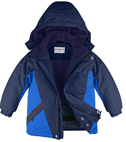 ENDIRAD Boys Waterproof Winter Snow Coat Size 5t-6t, Kids Ski Snow Jacket for Boys, Warm Fleece Lined Winter Windproof Jacket with Hood