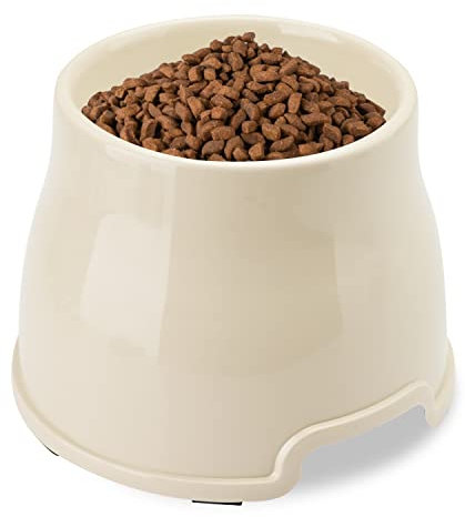 Long Ears Dog Bowl, Spaniel Dog Bowl, Pet Feeding Elevated Bowl for Food and Water, Non-slip Tall Feeder Bowl, Raised bowl for Small Medium Large Dog Breeds (L, Warm White)