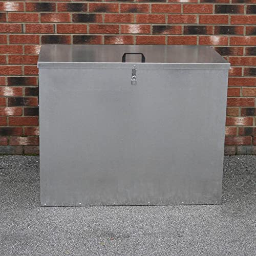 Monster Shop Verzinkter Futterbehälter 1 Fach 64 Liter Futtertonne Futteraufbewahrung Futterlagerung Futterlager wetterfest Futtertrog mit Deckel witterungsbeständig Futterbox