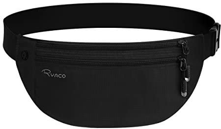 RYACO Cintura porta soldi sicuro RFID Marsupio da Viaggio per uomo e donna Portafoglio nascosto Pouch impermeabile Regolabile Piccolo Sottile per passaporto, carte, contanti e telefono
