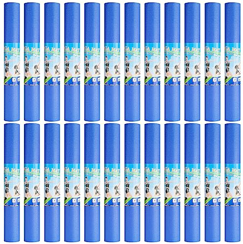 24 Pack Blue 24 Pack 3 mm Thick Yoga Mat Bulk, Exercise Workout Non Slip Fitness Pad for Women Gym Home Yoga Pilates, Reliable Sturdy Material and Easy to Clean