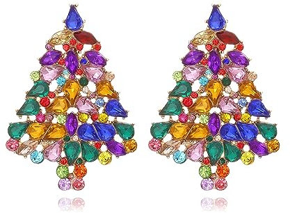 BSLVWG Weihnachten Ohrringe für Frauen Urlaub Ohrringe für Mädchen Santa Weihnachtsbaum Ohrringe Weihnachtsbrief Dangle Ohrringe für Teen Mädchen Weihnachtsschmuck für Geschenk (Weihnachtsbaum)