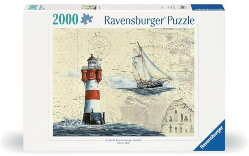Ravensburger Puzzle 2000 Pezzi Faro Romantico – Puzzle Adulti +14 Anni, 98 x 75 cm, Puzzle per Adulti, Collezione 2000 Pezzi, Idee Regalo