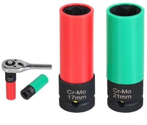 Heavy Duty Wheel Lock Nut Removal Socket Wrench, 17mm 21mm, for Mercedes for Benz S Series (17mm)