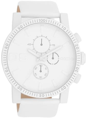 Oozoo Timepieces Herren Uhr in Weiß| Armbanduhr Herren mit Lederarmband | Schöne Uhr für Männer | Edle Analog Herrenuhr (48mm Gehäuse) in rund C11310