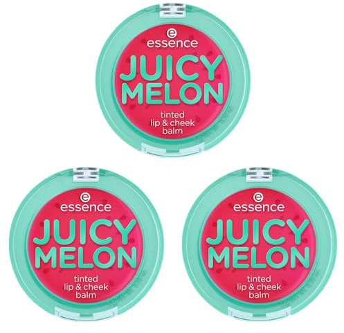 essence JUICY MELON tinted lip & cheek balm, Rouge, Pink, farbanpassend, Färbeeffekt, sofortiges Ergebnis, vegan, ohne Parabene, ohne Mikroplastikpartikel, Nanopartikel frei, 3er Pack (3x3g)