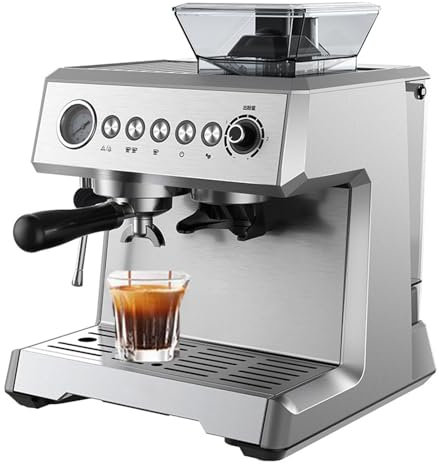 Espresso Machine with Grinder and Steam Wand, All-in-One Coffee Machine for Home Use, Semi-Automatic Espresso Machine, All-in-One Milk Frother and Grinder for Home Office Use