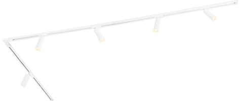 Ledvion - Sistema di Binario, 3m, Binario Monofase, 3W, Bianco, 2700K, 5x spot GU10 orientabili, Plafoniera led soffitto, lampadario cucina, faretti led, plafoniera moderna
