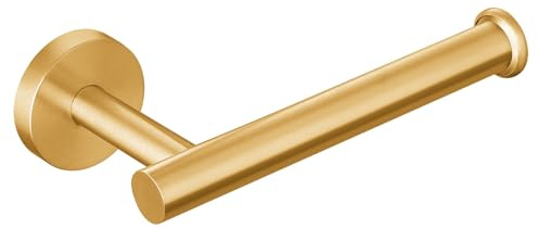 Porta carta igienica, supporto per carta igienica, montaggio a vite da parete, per bagno, cucina, bagno, design moderno, contiene rotoli di carta igienica, in acciaio inox antiruggine (oro spazzolato)