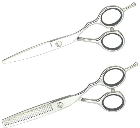 Cuiynice Haarschneideschere, 6 Zoll Salon 9CR Japanischer Edelstahl Friseurschere Haarschnitt Effilierschere Scherenset
