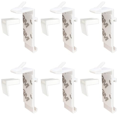 TEKONA 6 Stück Klemmfix Klemmträger für Rollo Doppelrollo Fensterrollo innen ohne Bohren als Ersatzteil für Befestigung an Fenster Tür für Holzrahmen Plastikrahmen Metallrahmen