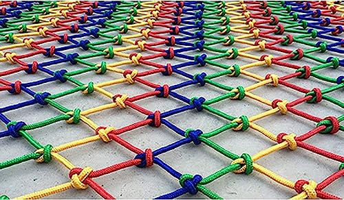 KjoiDWz Playground Rope Net Climbing Net For Kids Colorful Climbing Cargo Net Outdoor Indoor Safety Nets Durable Rope Ladder Net Net Yard Frame Climbing Net, Treehouse Rope Ladder(1*4m(3.3*12.12ft))