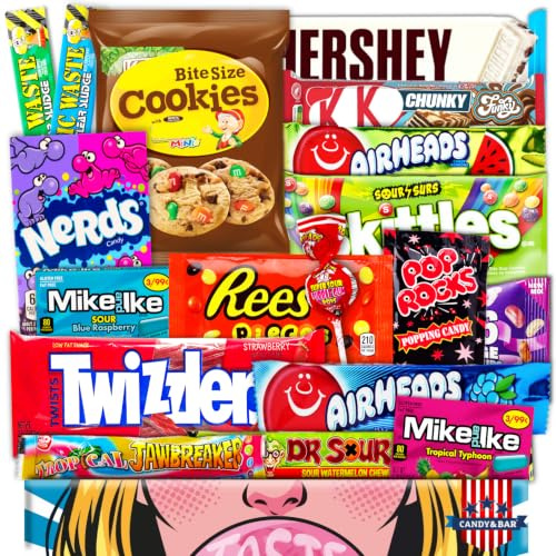JUMBO USA Sweets Box - 21 Teile American Candy Mix - Geburtstag - Partykracher - Süßigkeiten-Sortiment - Naschidee für süße Überraschungsmomente - Candy & Bar ®