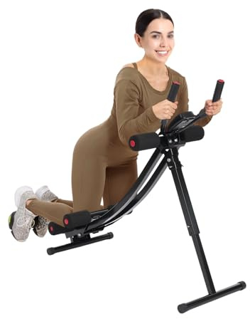 Bauchtrainer Klappbar Fitnessgerät für Arme Beine Bauch und Gesäß Verstellbare Intensität 200kg Tragfähigkeit mit LED Bildschirm für Zuhause Büro Fitness Anfänger