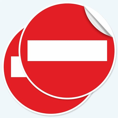 Pubblimania 2 Autocollants de Signalisation Interdiction d'accès 20x20 cm, Étiquettes adhésives douces, imperméables et lavables