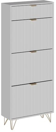 Vicco Schuhschrank Helge, Weiß, 60 x 145 cm | 3 Fächer, freistehend für platzsparende Aufbewahrung im Flur