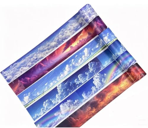 Alideco 6pcs Decorative Adhesive Tapes Vintage clouds in the sky Washi paper Tape Great for Bullet Journal Supplies, Arts, Scrapbook, DIY Crafts, Planners (kuiyun)