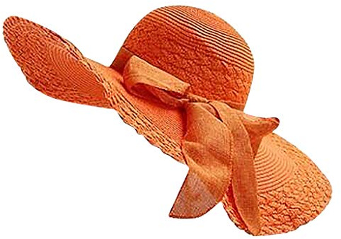 Strohmütze Strand Bunte breite Floppy große Hüte Bogenhut Krempe Frauen Baseballmützen Cap Personalisiert (Orange One Size)