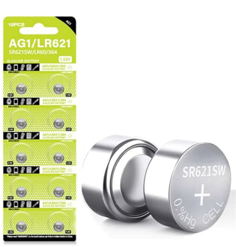 ag1 Pile Bouton 10 Pack SR621SW 364 164 363 AG1 Battery 1.5V Button Cell Watch Batteries