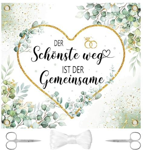 Esshogo 1Stück 200x180cm Hochzeitsdeko Laken,Bettlaken Herz Hochzeit Spiele | Hochzeitslaken zum Ausschneiden, Hochzeitslaken mit 2 Scheren und Seil, Herz zum Ausschneiden Hochzeit Geschenke, Bettlaken
