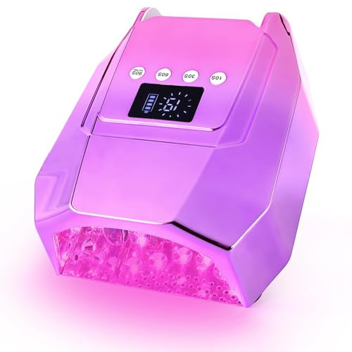 Lampada Uv Per Unghie Ricaricabile Senza Fili Da 98 W, Lampada Per Unghie In Gel Con Sensore Automatico E Display Lcd, Asciuga Smalto, Lampada Fotopolimerizzante Per Casa E Centro Estetico A